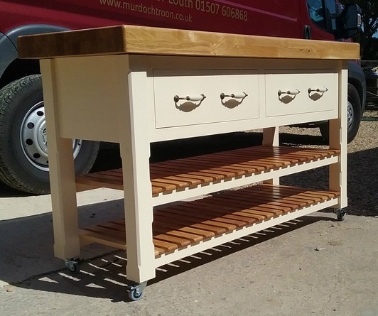 1500mm x 600mm Butcher's Block with Two Shelves 2 1500mm x 600mm Butcher's Block with Two Shelves - Image 2