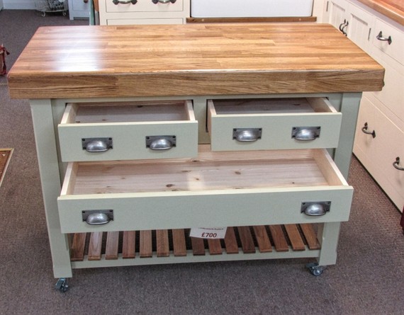 1200mm x 600mm Butcher's Block with Three Drawers 2 1200mm x 600mm Butcher's Block with Three Drawers - Image 2