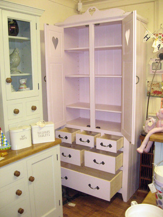 Shabby Chic Larder with Love-Heart Doors 3 Shabby Chic Larder with Love-Heart Doors - Image 3
